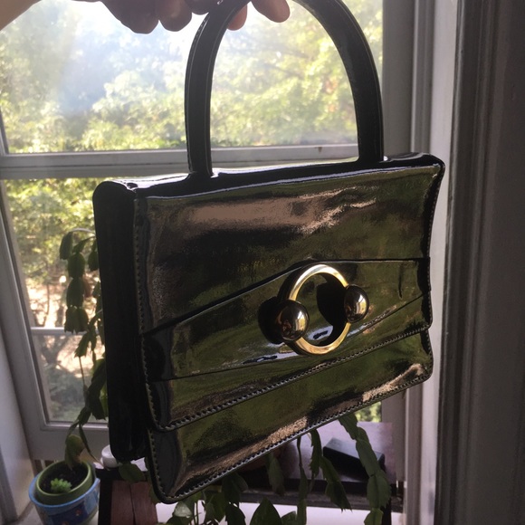 Vintage Black Patent Leather Handbag - Picture 7 of 7
